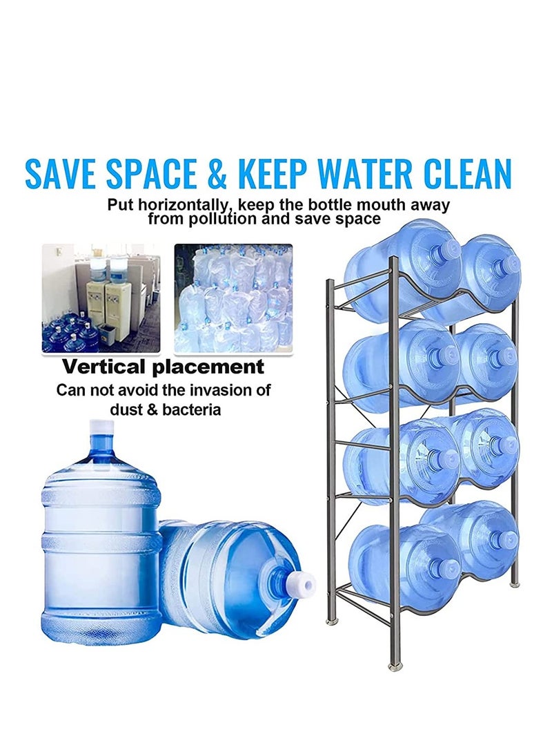 8 tray water jug rack storage 5 gallon water cooler bottle holder stand 4 tier heavy duty carbon steel 5 water bottle organizer - Image 2