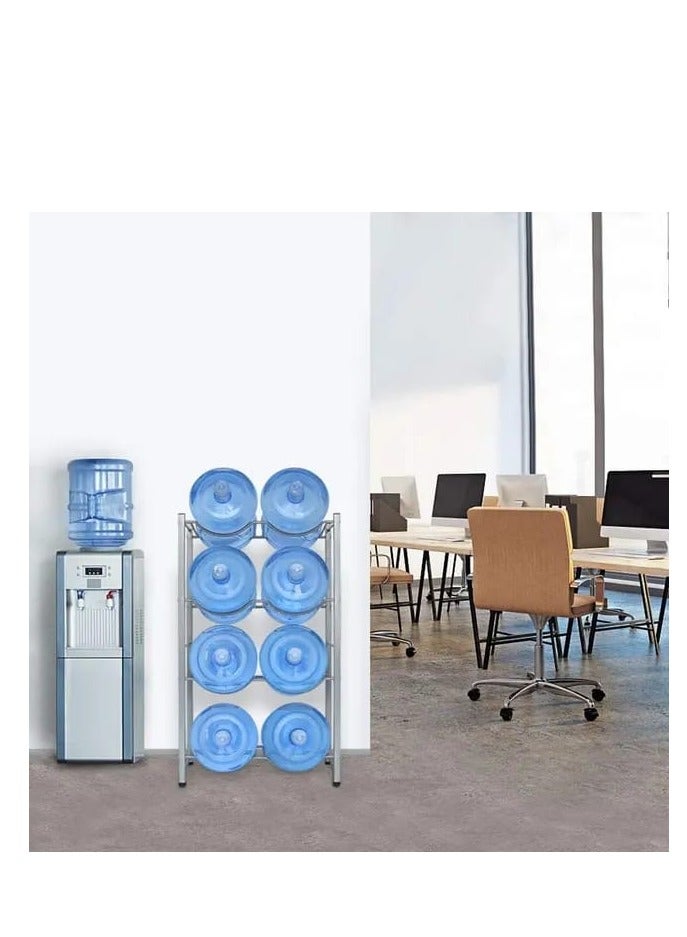 8 tray water jug rack storage 5 gallon water cooler bottle holder stand 4 tier heavy duty carbon steel 5 water bottle organizer - Image 4