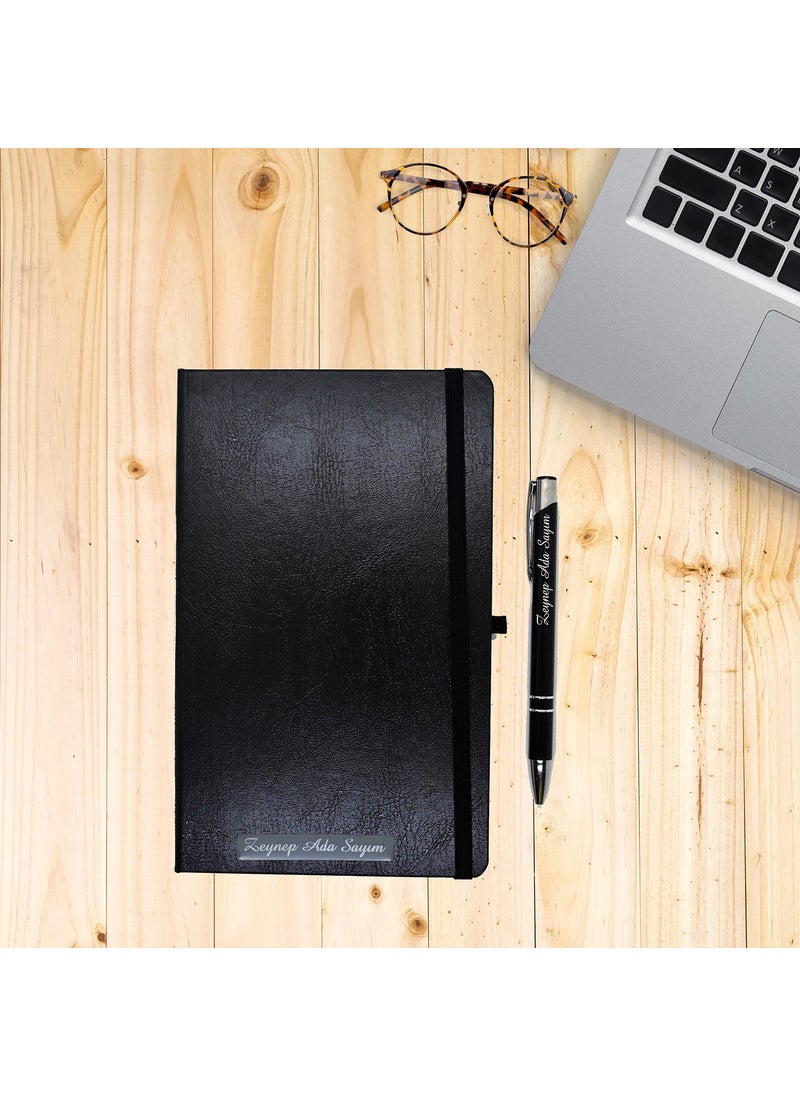 Ada Lazer Personalized Leather Undated Agenda and Pen Set  - Image 1