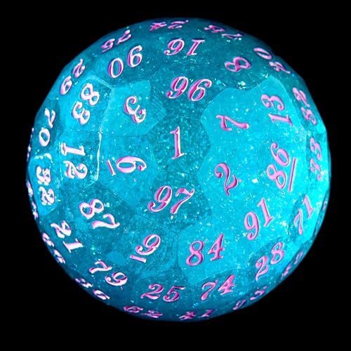 FTNNGIME Liquid core D100 Dice Single 100 Sided 50mm DND dice D100 Dice for Dungeons and Dragons Polyhedral Role Playing Gamed100 Bule - Image 5