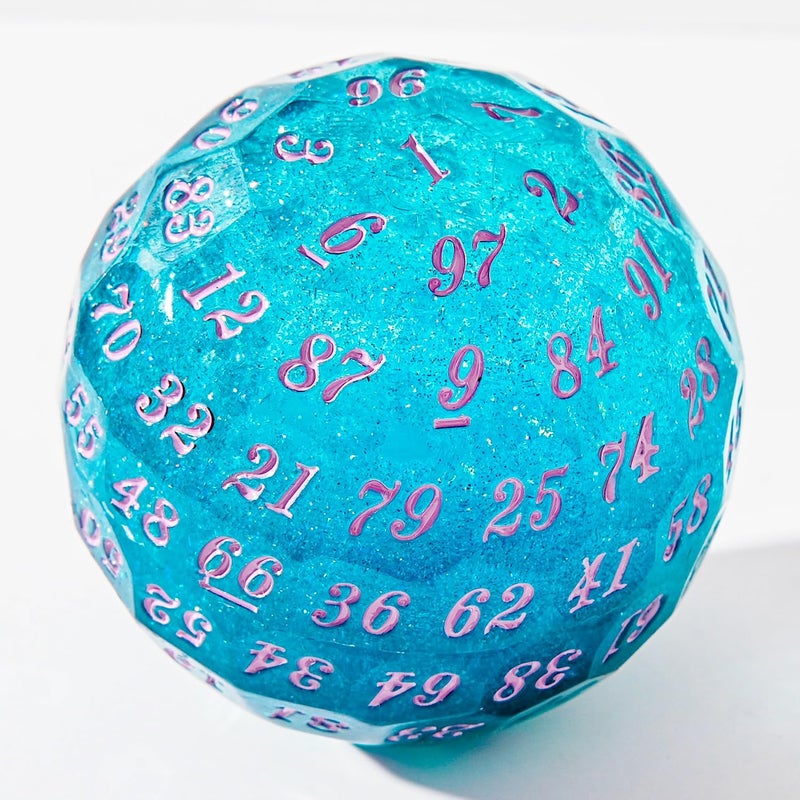 FTNNGIME Liquid core D100 Dice Single 100 Sided 50mm DND dice D100 Dice for Dungeons and Dragons Polyhedral Role Playing Gamed100 Bule - Image 3