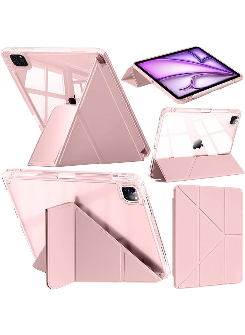Rock Pow Case For iPad Air 11 inch (M3/M2) 2025/2024,iPad Air 5th 10.9 inch 2022/Air 4th 10.9 inch 2020 Generation Clear Back with Pencil Holder Auto Wake/Sleep Cover for air 4th/air 5th 10.9inch,air 6th/air 7th 11inch 2025/2024 - Image 1