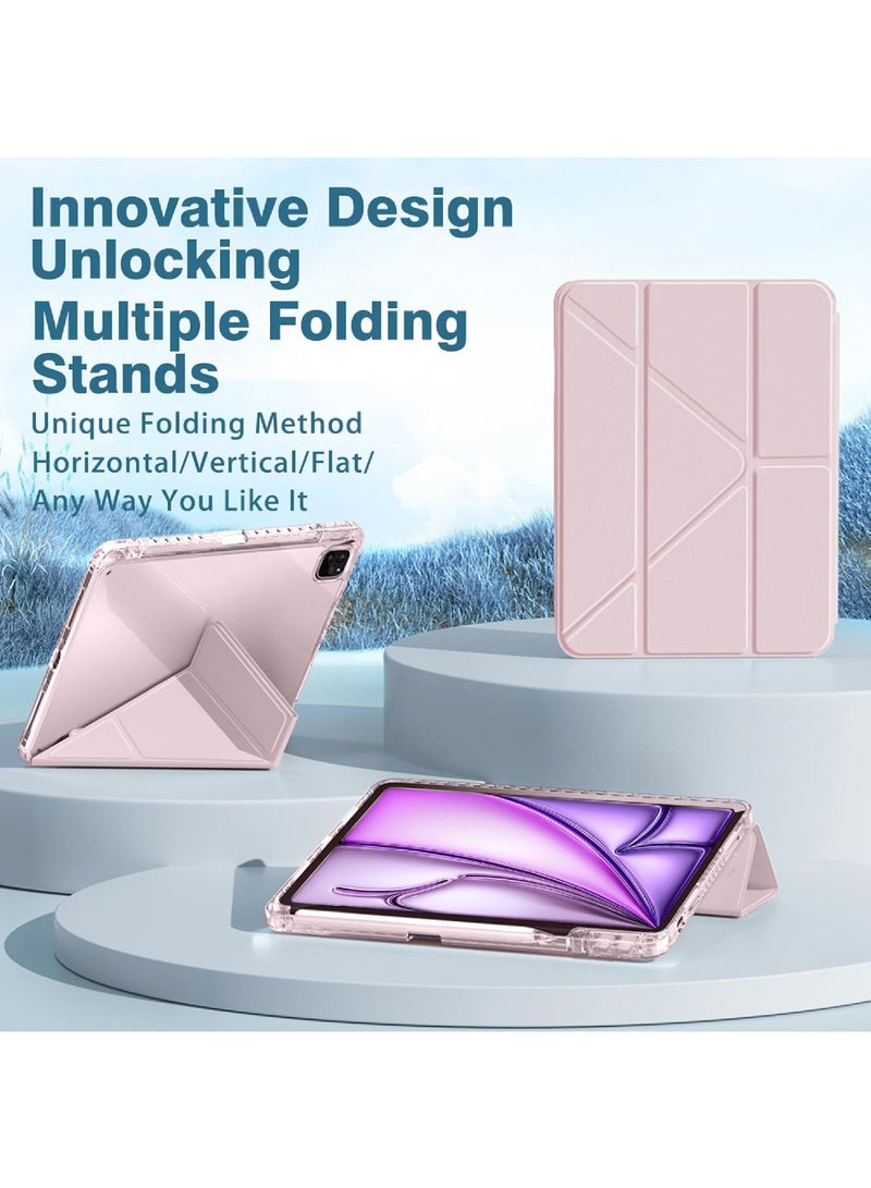 Rock Pow Case For iPad Air 11 inch (M3/M2) 2025/2024,iPad Air 5th 10.9 inch 2022/Air 4th 10.9 inch 2020 Generation Clear Back with Pencil Holder Auto Wake/Sleep Cover for air 4th/air 5th 10.9inch,air 6th/air 7th 11inch 2025/2024 - Image 3