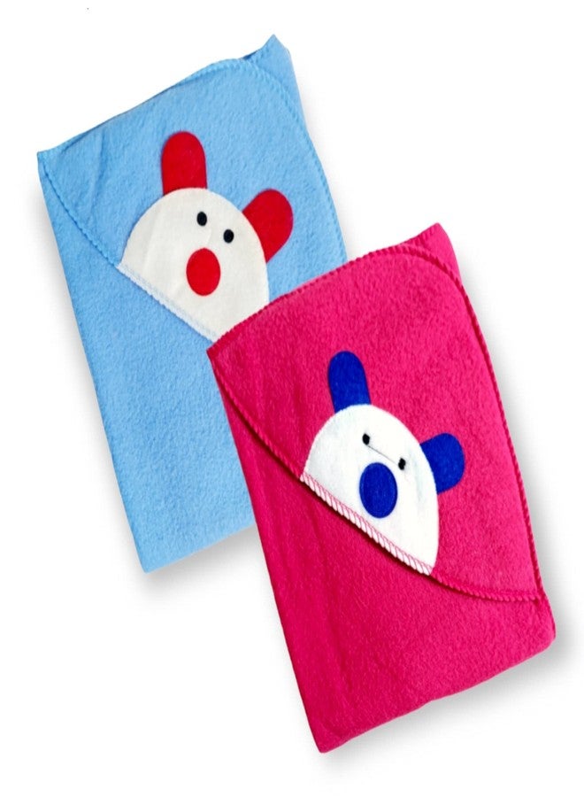 First Kick مجموعة بطانيات الأطفال حديثي الولادة من فيرست كيك، عبوة من بطانيات بألوان قوس قزح، مناسبة للأطفال الرضع من الجنسين، عبوة من قطعتين باللون الوردي الفاتح والأزرق. - Image 1