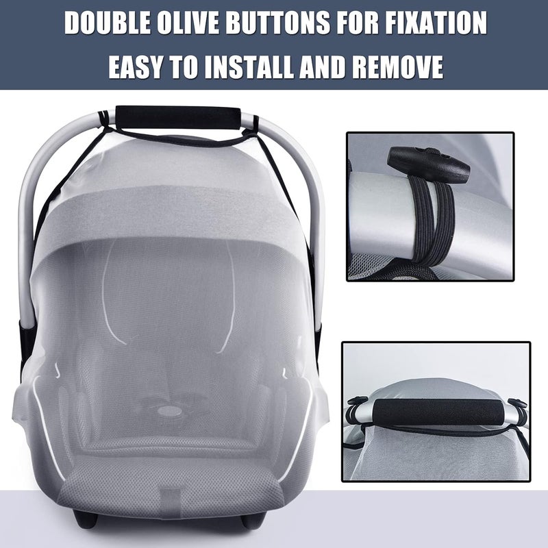 Sysmie Baby Mosquito Net for Infant Car Seats,Infant Stroller and Bassinets, Carrier,Breathable with Elastic Netting for Easy Fitting, Portable Durable & Long Lasting Infant Insect Shield Netting (White) - Image 3