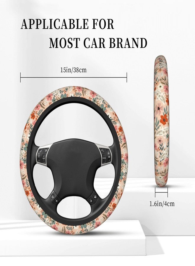 CTVSLFU Steering Wheel Cover Universal Fit Car Interior Accessories for Women Men 15 Inch Breathable Anti Slip Odorless Neoprene Steering Wheel Cover for Car Decor Protector - Boho Pigeon Flowers 008 - Image 3