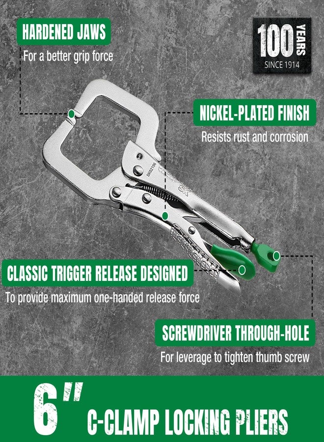 اس كي كي كماشة قفل SK مقاس 6 بوصات بمشبك C مع فكوك عادية، وتصميم CR-V فاخر، ومقبض مريح مضاد للانزلاق - Image 3