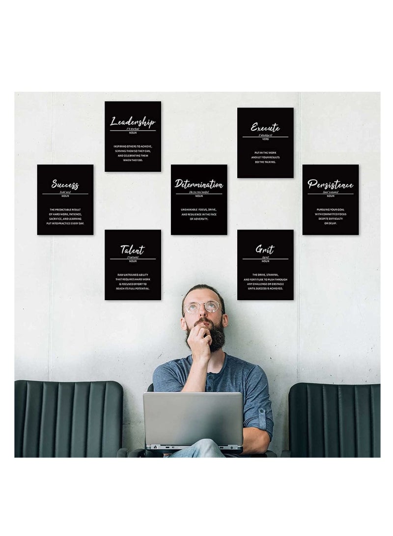 كابتن تيك 9 Pieces Inspirational Phrases Wall Art Prints Motivational Sayings Quote Prints for Teens Adults Living Room Office Classroom College Decoration, Unframed, 8 x 10 Inch - Image 2