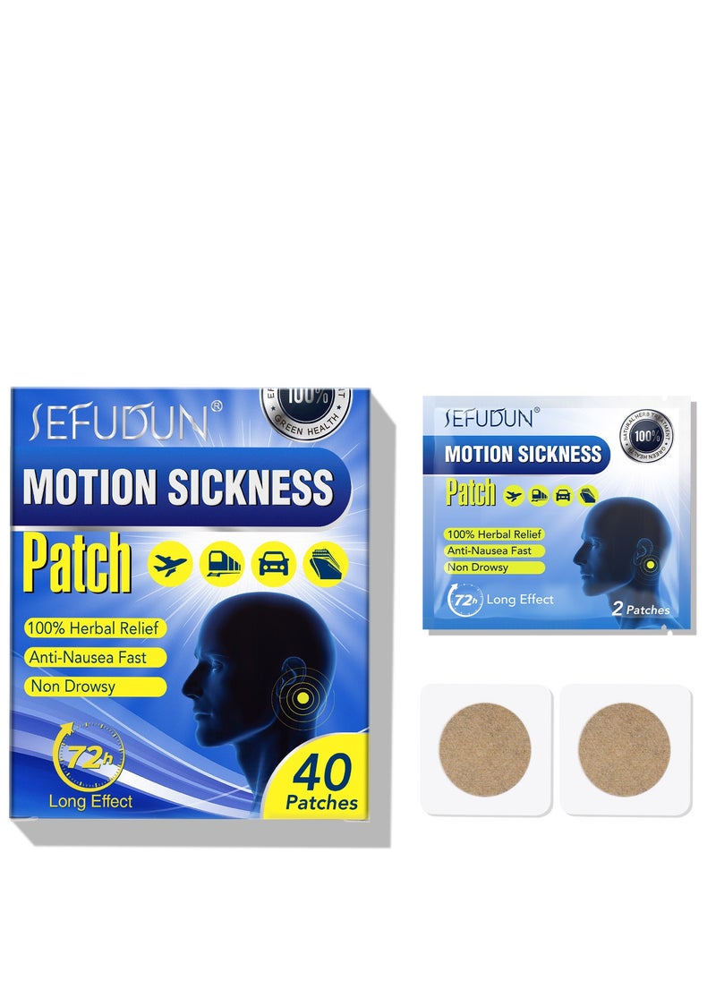 Sefudun - 40 Pcs Motion Sickness Patch for Travel Essentials to Relieve Tinnitus and Motion Sickness - Image 1