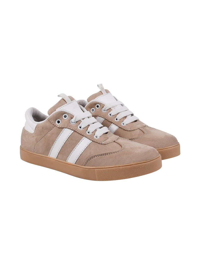 Shoetopia Women's Cream Casual Sneakers || Stylish Lace-Up Sports Shoes with Comfortable Sole || Lightweight Daily Footwear Walking & Running Shoes EU40 - Image 1