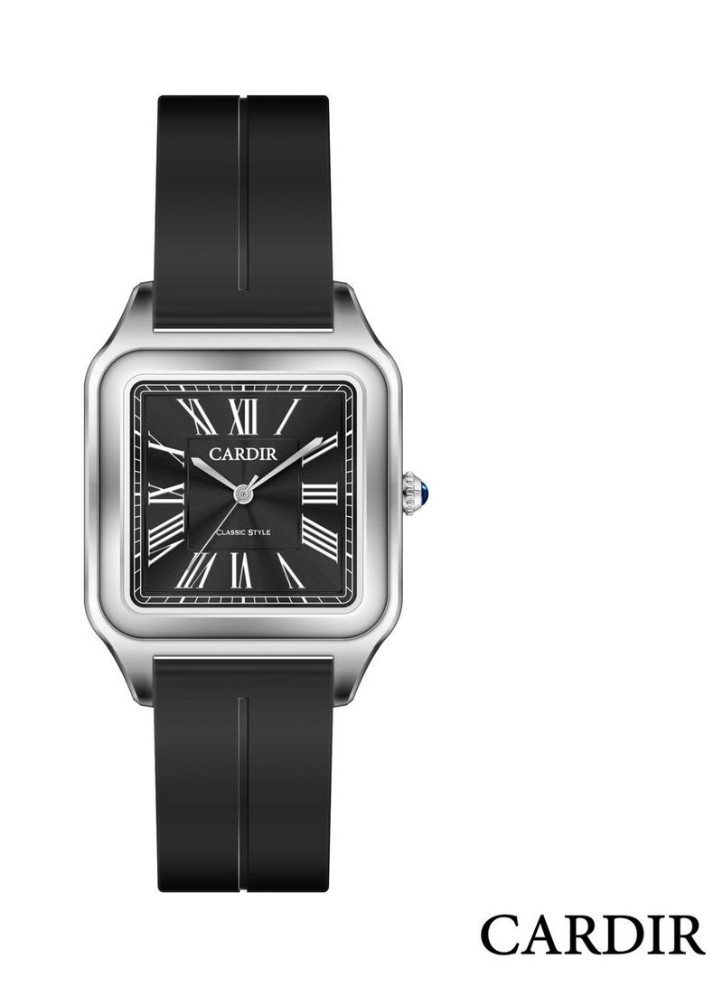 CARDIR Modern Carder watch with a rubber strap and a transparent dial with a modern design of Latin letters - Image 1