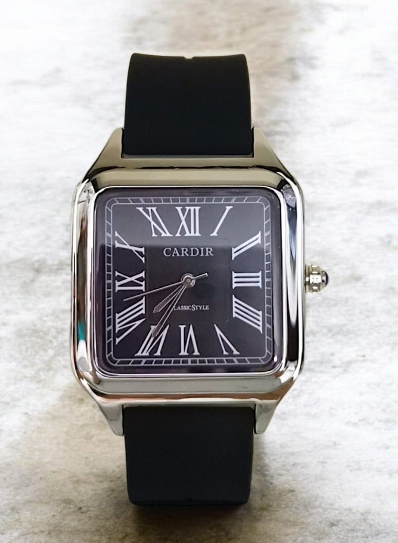 CARDIR Modern Carder watch with a rubber strap and a transparent dial with a modern design of Latin letters - Image 3