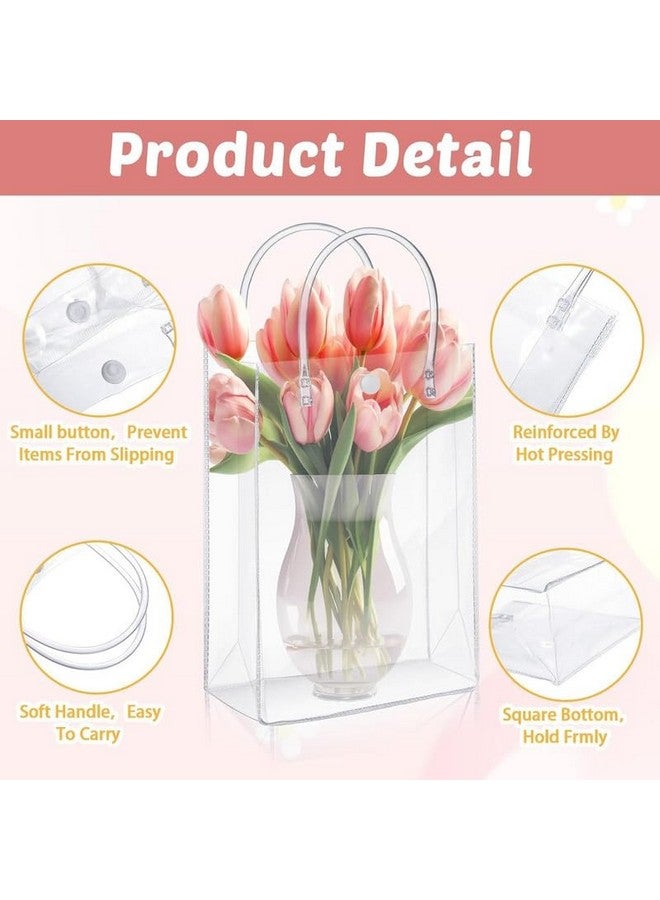 Satyam Kraft SATYAM KRAFT 24 Pcs Transparent Bag Goodie Bags With Handle Gift bag, hamper bag, Carry Bags, shopping gift bag, gift for valentine Gifting, Presents, Wedding Return Gifts, Birthday, Party, Festivals(Large)(Pack of 24)(34 CM H) - Image 4