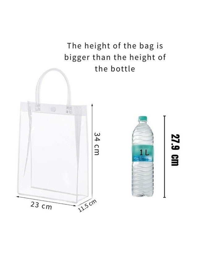 Satyam Kraft SATYAM KRAFT 24 Pcs Transparent Bag Goodie Bags With Handle Gift bag, hamper bag, Carry Bags, shopping gift bag, gift for valentine Gifting, Presents, Wedding Return Gifts, Birthday, Party, Festivals(Large)(Pack of 24)(34 CM H) - Image 3