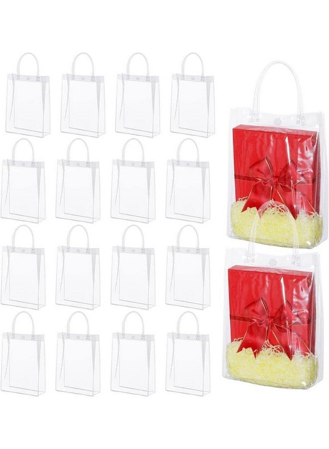 Satyam Kraft SATYAM KRAFT 24 Pcs Transparent Bag Goodie Bags With Handle Gift bag, hamper bag, Carry Bags, shopping gift bag, gift for valentine Gifting, Presents, Wedding Return Gifts, Birthday, Party, Festivals(Large)(Pack of 24)(34 CM H) - Image 1