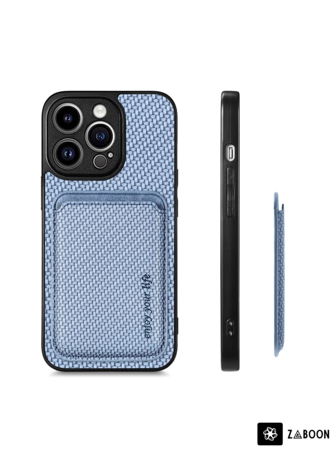 Zaboon Protective Case For iPhone 13 Pro Max Carbon Fiber Leather Card Magsafe Magnetic - Image 2