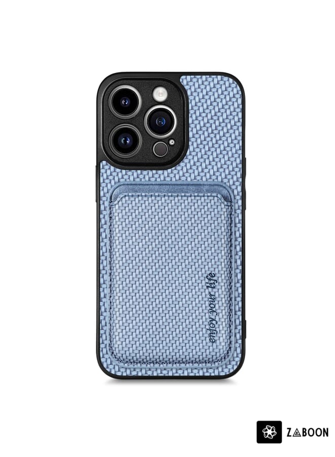 Zaboon Protective Case For iPhone 13 Pro Max Carbon Fiber Leather Card Magsafe Magnetic - Image 1