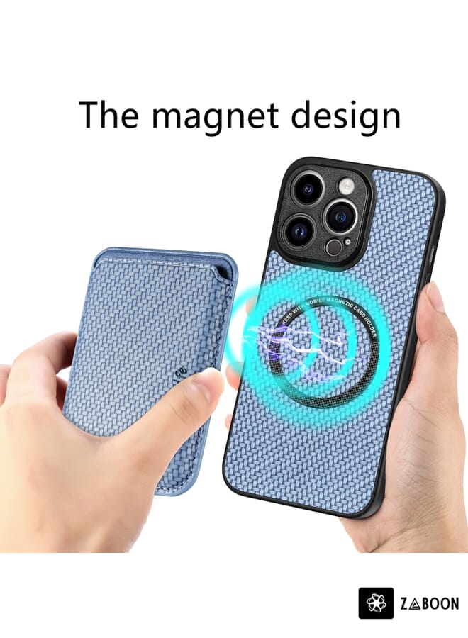 Zaboon Protective Case For iPhone 13 Pro Max Carbon Fiber Leather Card Magsafe Magnetic - Image 5