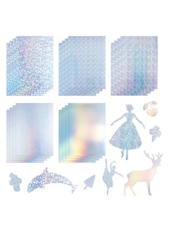 SYOSI Holographic Sticker Paper Clear A4 Vinyl Self-Adhesive Waterproof Transparent Film Gem Spot Rainbow Star Pattern  - Image 1