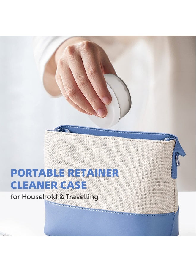 Leak Proof Denture Case, Retainer Case Orthodontic Denture Cup with Strainer, for Dentures, Partial Dentures, Traditional Braces, Etc, Portable Retainer Cleaner Case for Household
