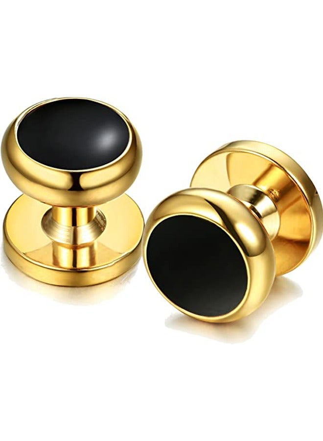HAWAWA Men's Cuff8pcs  Men's Cufflinks with Tuxedo Shirt Studs Set Tuxedo Shirt Cuff Links for Wedding Groom Business Birthday Anniversary Father's Day Gifts Goldlinks - Image 3