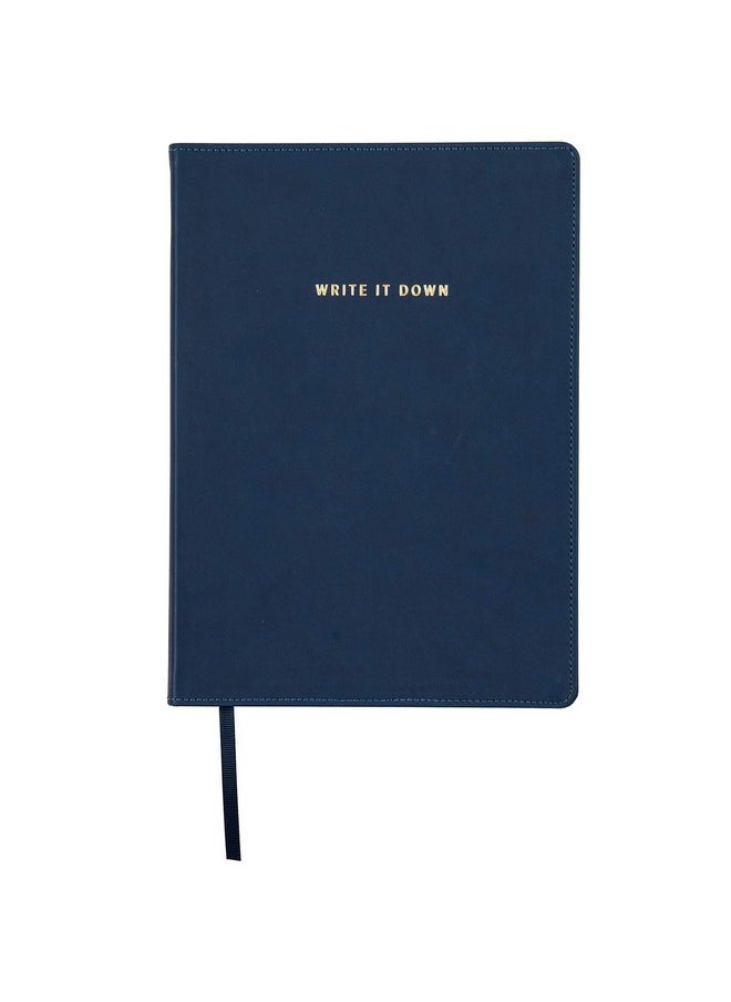 C.R. Gibson C.R. Gibson Large Navy Blue Leather Journal Notebook, 7.5'' W x 10.25'' L, 192 Pages  - Image 1