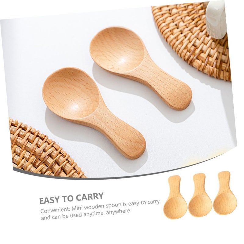 Wooden Soup Spoons Set Of 3 Mini Ice Cream Shovel Kitchen Utensils - Image 3