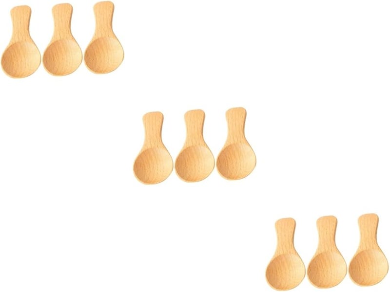 Wooden Soup Spoons Set Of 3 Mini Ice Cream Shovel Kitchen Utensils - Image 1