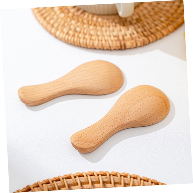 Wooden Soup Spoons Set Of 3 Mini Ice Cream Shovel Kitchen Utensils - Image 4