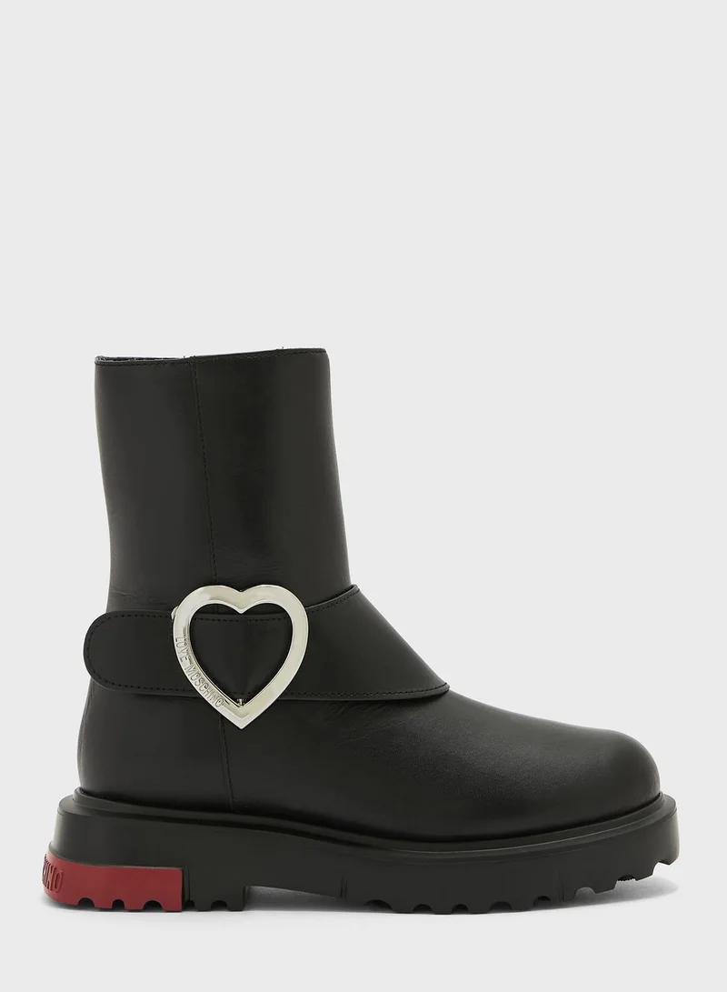 Love Moschino Mid Heel Ankle Boots