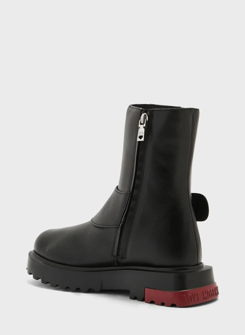 Love Moschino Mid Heel Ankle Boots