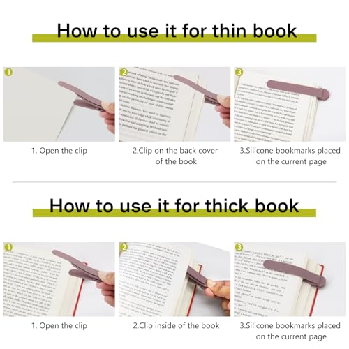 SMUK 3pcs Automatic Bookmark, Silicone Book Marks for Reading Women, Men, Kids, Book Lovers, Cute Unique Book Markers for Reading, Reading Accessories Gifts for Book Lovers - Image 4