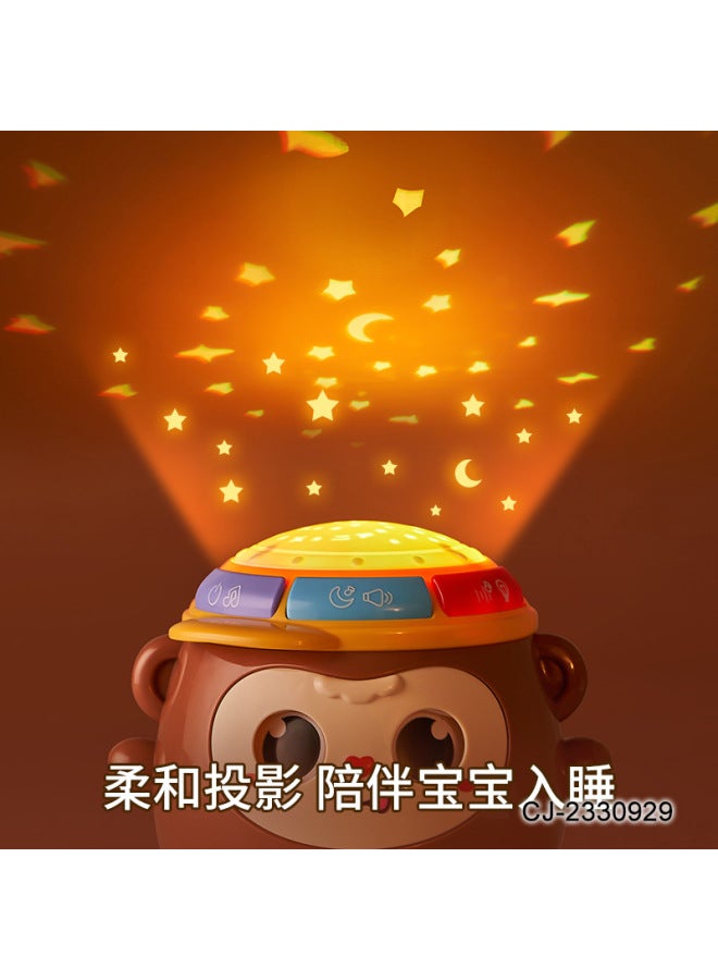 CJ Baby Tumbler Hand Drum Early Education Cute Monkey Music Light Projection Drum Educational Toy - Image 4