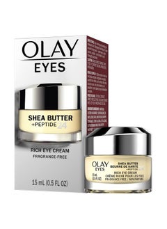 Olay Lay Eyes Shea Butter+Peptide 24 Rich Eye Cream Fragrance Free 0.5 Oz.  - Image 3