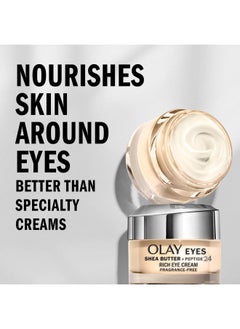 Olay Lay Eyes Shea Butter+Peptide 24 Rich Eye Cream Fragrance Free 0.5 Oz.  - Image 5