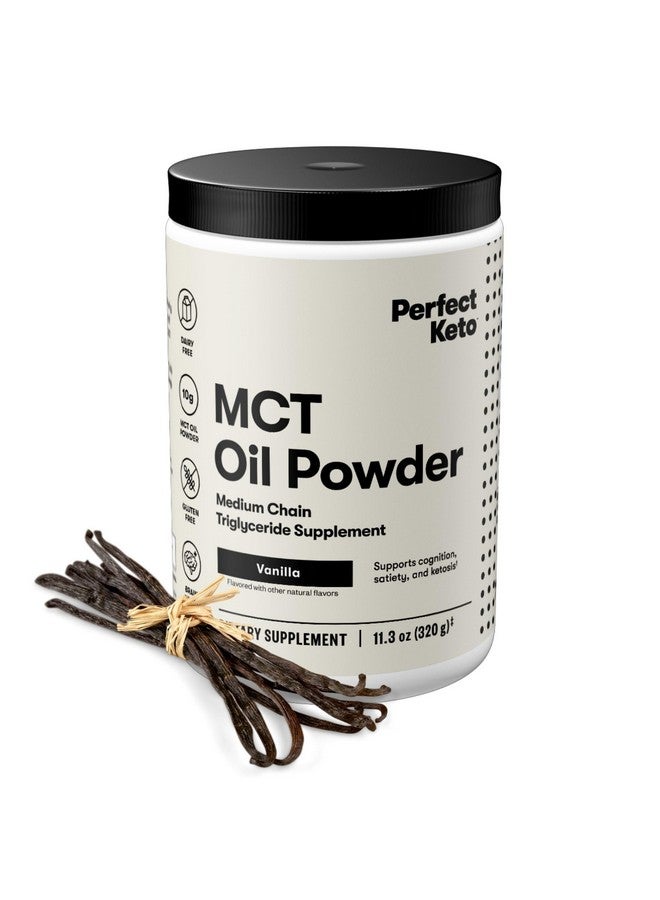 Perfect Keto 7g MCT Oil Powder, Medium Chain Triglycerides Supplement, Non Dairy Coffee Creamer for Keto Diet, Ketogenic MCT Oil Mix for Coffee, Smoothie, Protein Shakes and Tea, Vanilla, 30 Servings - Image 1
