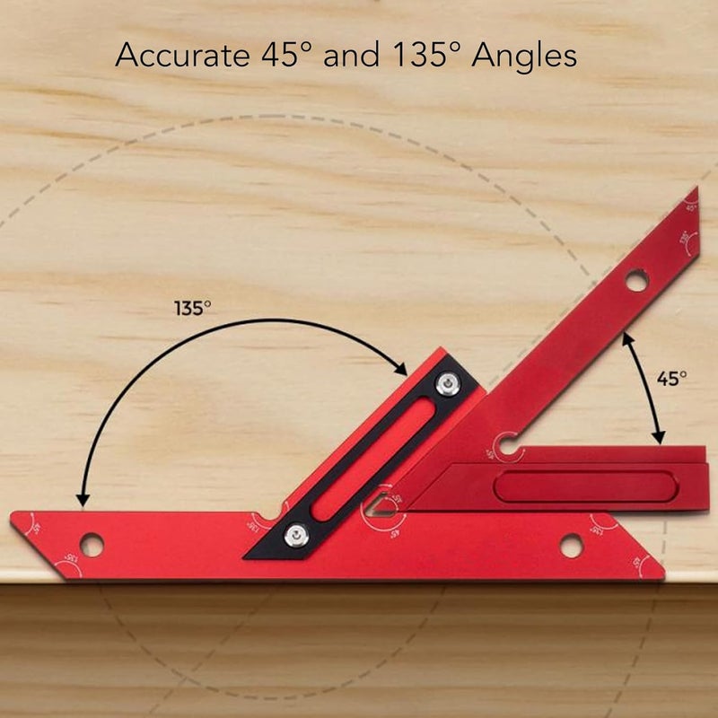 Aluminum Alloy Woodworking Scriber Gauge Ruler Carpenter Angle Measuring Tool - Image 5