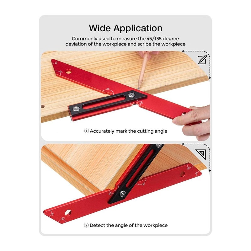 Aluminum Alloy Woodworking Scriber Gauge Ruler Carpenter Angle Measuring Tool - Image 4