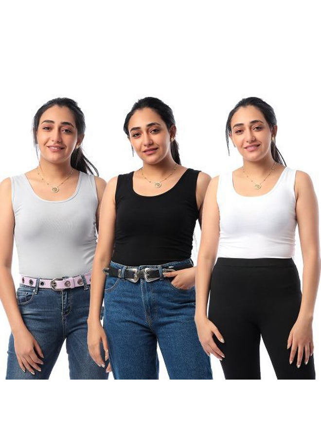 Bundle Of 3 Stretchy Soft Cotton Practical Tank Tops