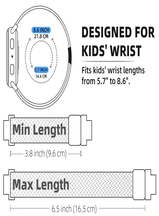 SimpleThings Braided Band Compatible with Gabb Watch 3e 3 2 1, Solo Loop Stretchy Watch Bands with Adjustable Easy Buckle for Kids Boys Girls (Teal+Purple) - Image 2