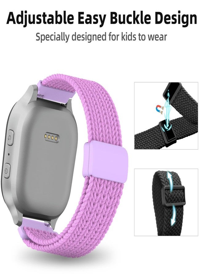 SimpleThings Braided Band Compatible with Gabb Watch 3e 3 2 1, Solo Loop Stretchy Watch Bands with Adjustable Easy Buckle for Kids Boys Girls (Teal+Purple) - Image 4