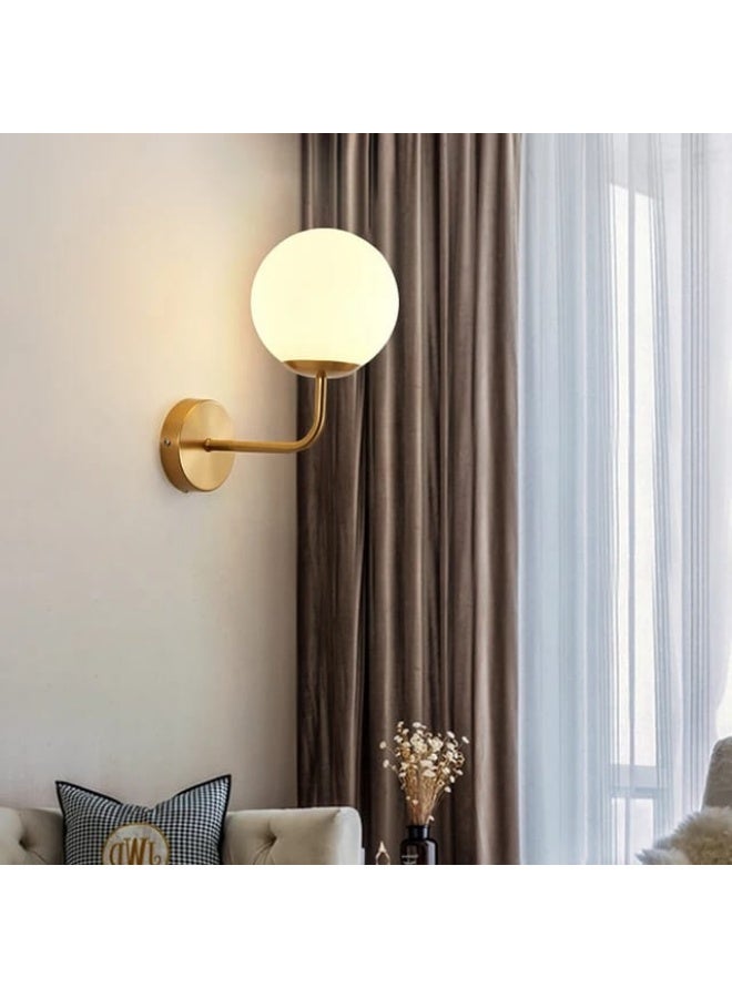 AFN Modern Wall Sconce with Glass Globe Shade | Elegant Wall Light for Bedroom Living Room Hallway | Energy Efficient LED Wall Lamp | Minimal Design Indoor Decorative Lighting Fixture - Image 1