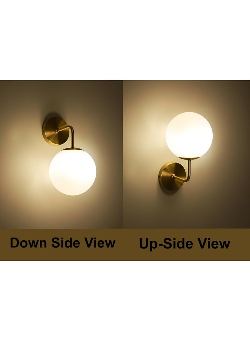 AFN Modern Wall Sconce with Glass Globe Shade | Elegant Wall Light for Bedroom Living Room Hallway | Energy Efficient LED Wall Lamp | Minimal Design Indoor Decorative Lighting Fixture - Image 3