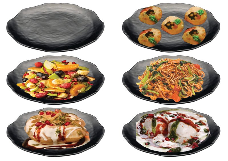 ZIDO Pack of 6 Multipurpose Dahi Bhalla Plate/Chaat Plate/Snacks Plate/Appetizer Plate/Dessert Plate for Serving All Type of Chat, Dessert and Snacks etc. - Image 5