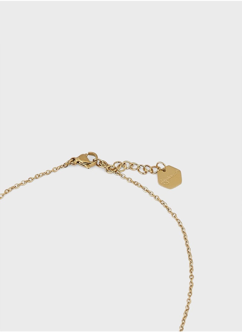 Lady Mauve ANYA NATURAL STONE OVAL EYE PEDANT NECKLACE  - Image 3