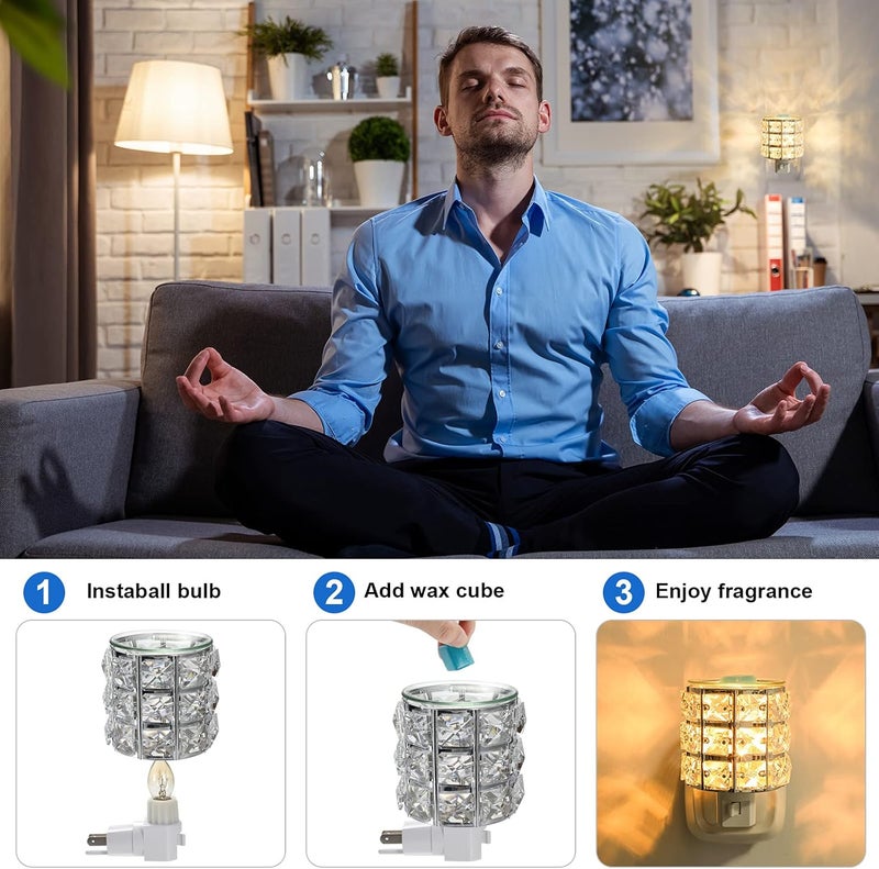 DRQ Plug in Wax Warmer- Crystal Pluggable Fragrance Warmer for Warming Scented Candles or Wax Melts,Electric Oil Burner Wax Melt for Home, Kitchen, Living Room, Bedroom, SPA - Image 3