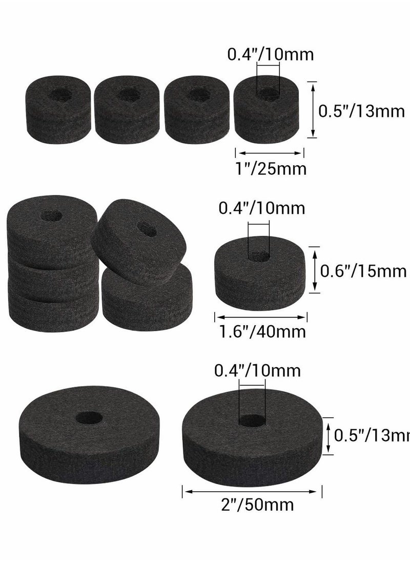 23 Pieces Cymbal Replacement Accessories Felts Hihat Clutch Felt Drum Pads Include Wing Nuts Washers Sleeves Key Black - pzsku/ZCCF643D8FD33BB7C3E28Z/45/_/1696815346/ab75637e-f9df-46ce-88f1-074a38734c60