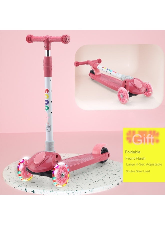 Kids scooter, 3 Wheel Scooter with Flash Wheels and Adjustable Height, Children Kick Scooter for 2-12 Year Kids (Colorful）