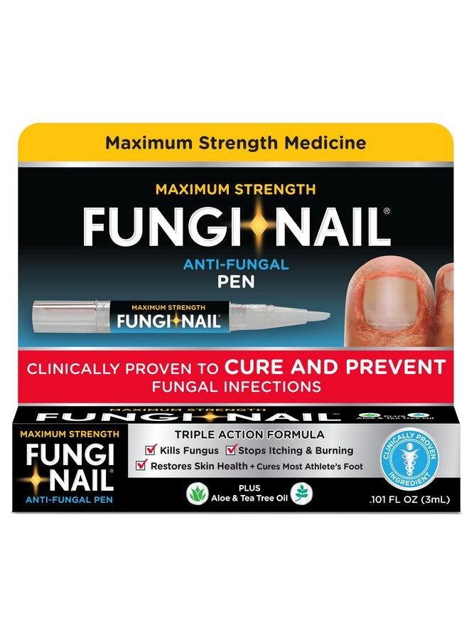 فانغي-نيل محلول مضاد للفطريات من Fungi-Nail Pen Applicator، يقضي على الفطريات التي يمكن أن تؤدي إلى إصابة الأظافر والقدم الرياضي مع مادة تولنافتات وثبت سريريًا أنه يعالج ويمنع الالتهابات الفطرية، 0.101 أونصة سائلة (عبوة من قطعة واحدة) - Image 1