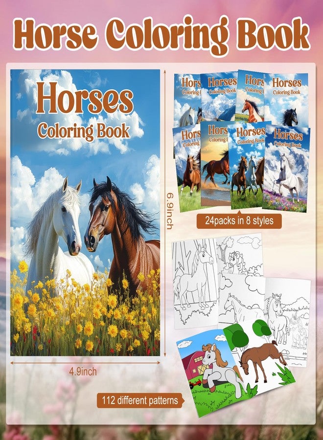 Faccito 24 Pcs Horse Coloring Books Mini Animals Coloring Activity Books Bulk DIY Art Drawing Party Favors for Horse Lover Gifts Farmhouse Animals Party Favors Supplies - Image 2